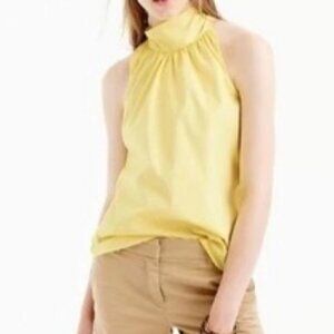 J. Crew Halter Neck Bow Tie Blouse Top Yellow Size 00